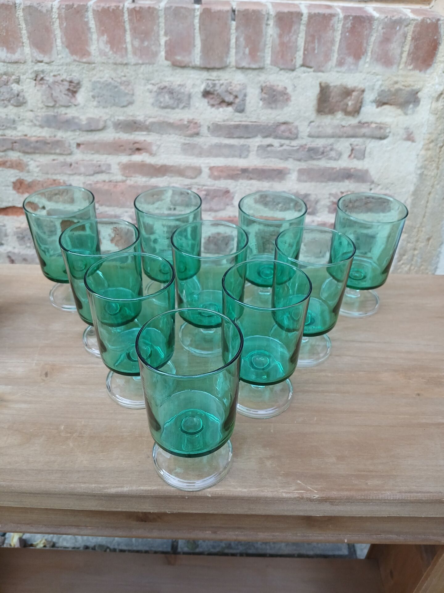 10 antique Luminarc stemmed glasses