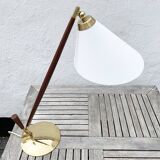 Poul Dinesen - Th. Valentines. Teak And Brass Table Lamp, Mid-20th Century