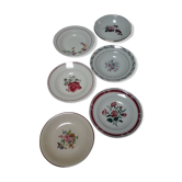 Assortiment de 6 assiettes creuses anciennes