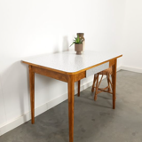 Vintage wooden dining table with formica top