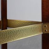 Art Nouveau Pedestal in wood and brass, Belgium, ca. 1910