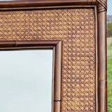 Vintage mirror, bamboo, cane and rattan, circa 1960's