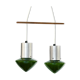 Pair of green glass pendant lights Sweden 1960s