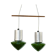 Pair of green glass pendant lights Sweden 1960s