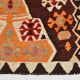 159x249Cm Soft Orange and Red Vintage Kilim Rug, Bohemian Kilim Rug