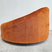 Round armchair in the style of Pierre Paulin, oversized pouf, velvet.
