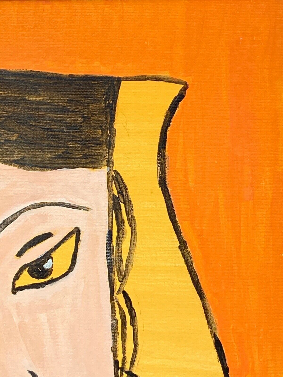 Oil on cardboard by denise fortin figurative composition ma geisha 1999