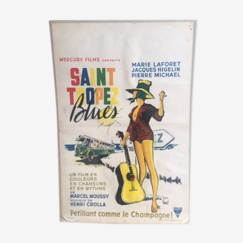 Vintage cinema poster Saint Tropez blues