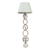 Lampadaire Vintage Banci Firenze en Fer Forgé Doré et Cristal, 1970