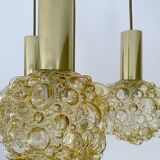 Vintage suspension lamp Limburg, Bubble Glass & Brass, 70s