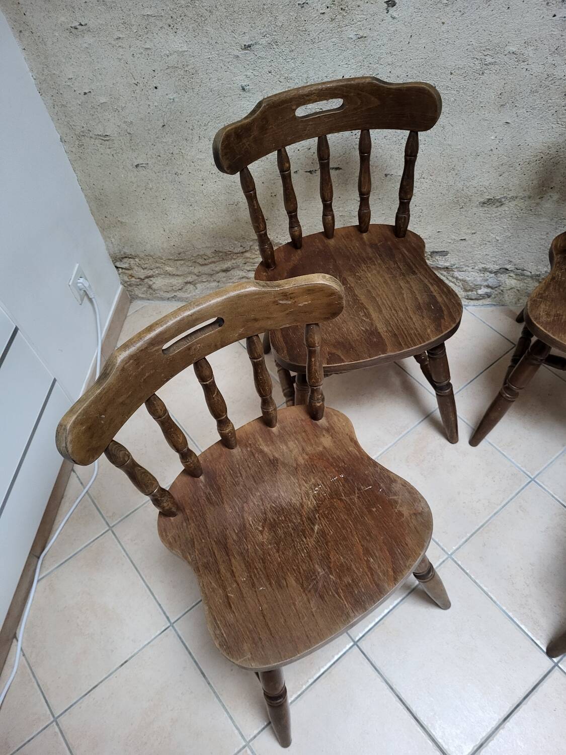 4 chaises Western en bois courbé