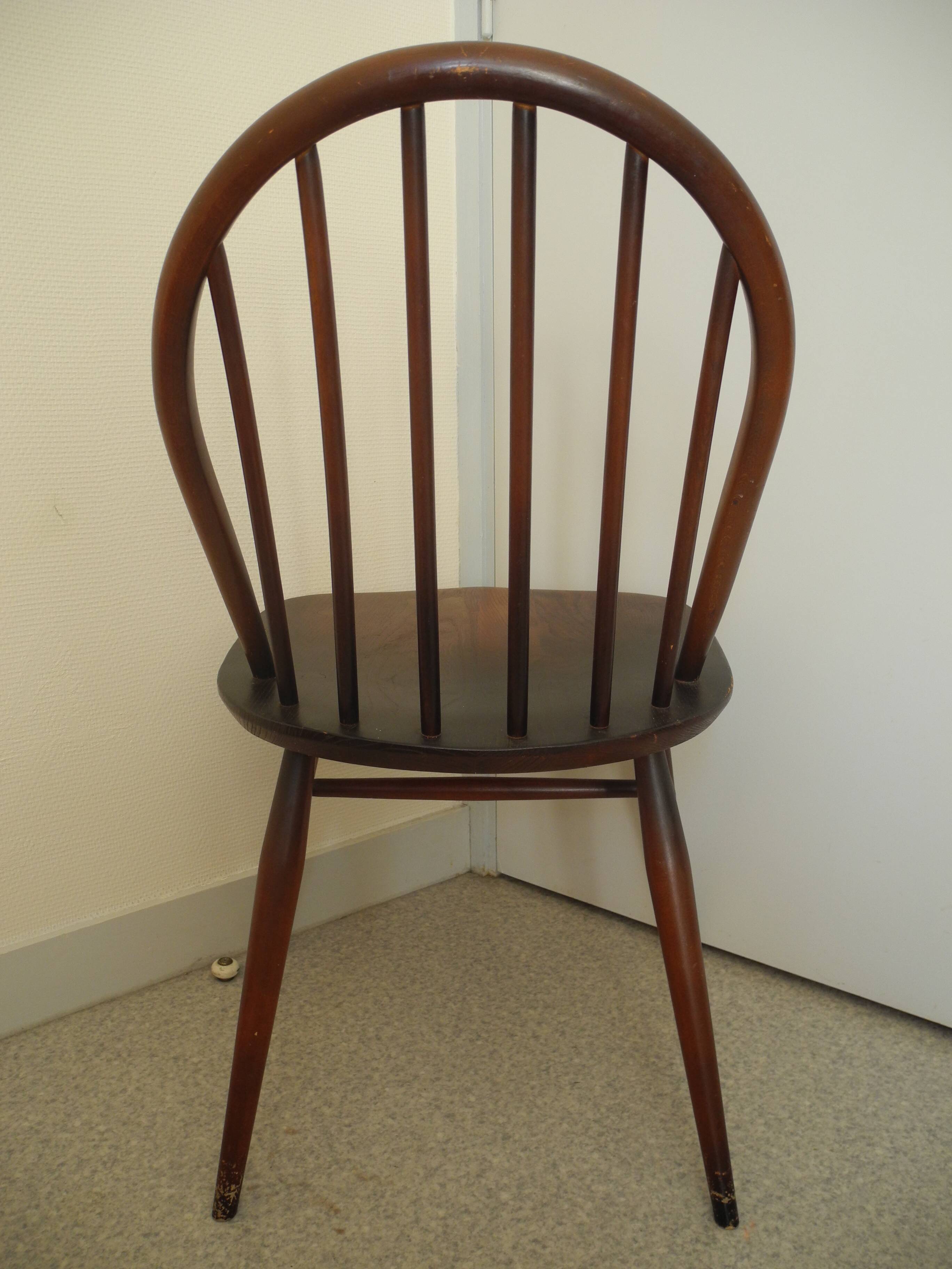 pair of Ercol Windsor BSHG 1960 2056 vintage decor dining chairs 60s