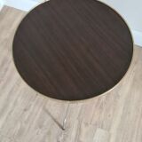 Old tripod pedestal table formica and brass 50s