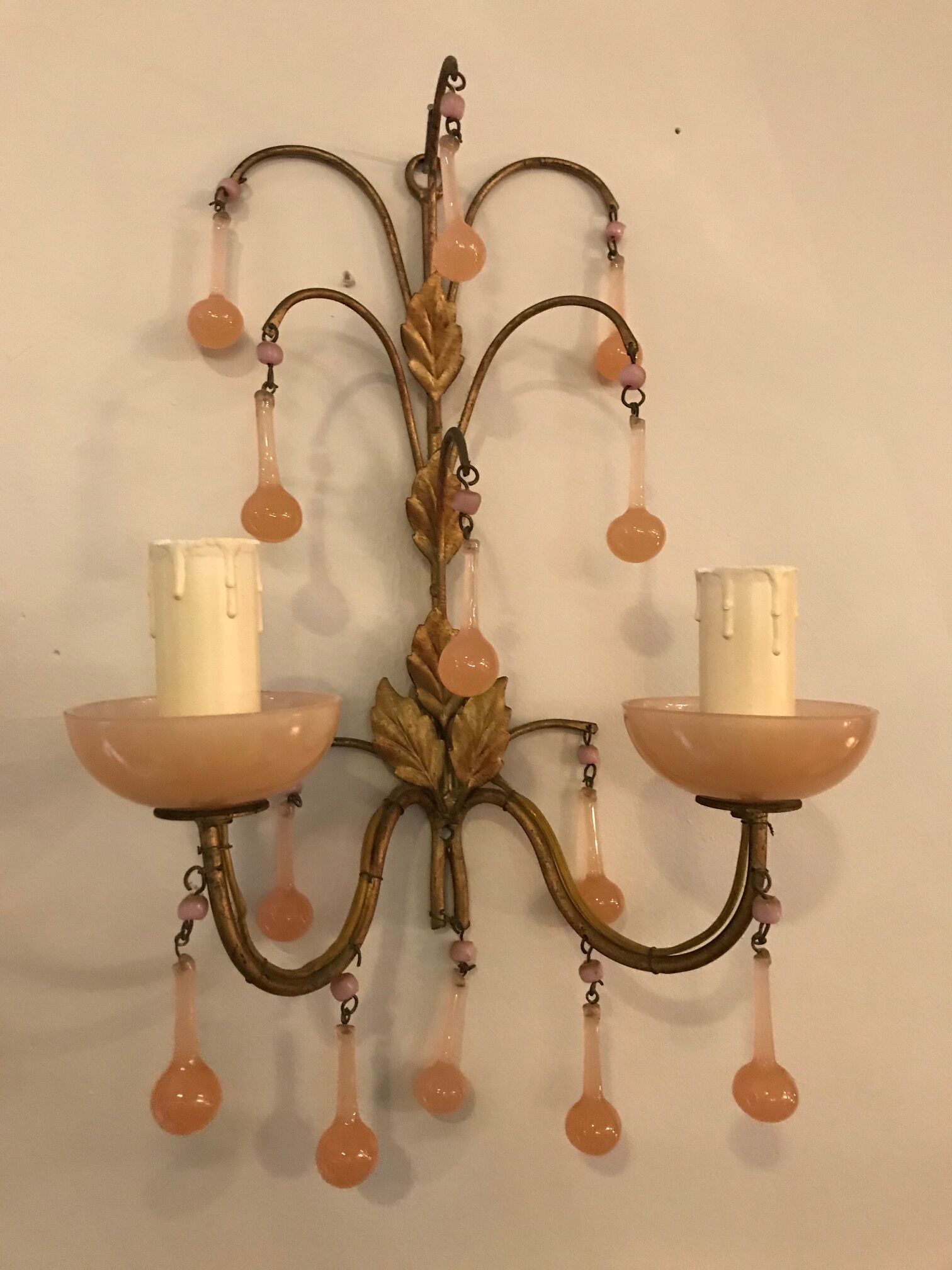 Wall light pair Murano 1950