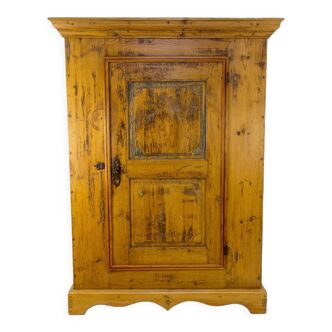 One door baltic pine cabinet, dated 1852