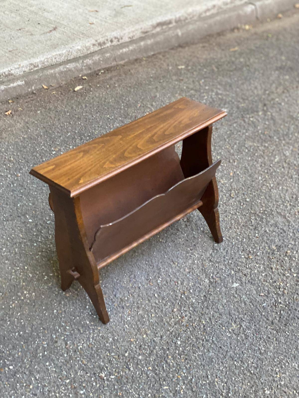 Vintage wooden magazine rack and document holder
