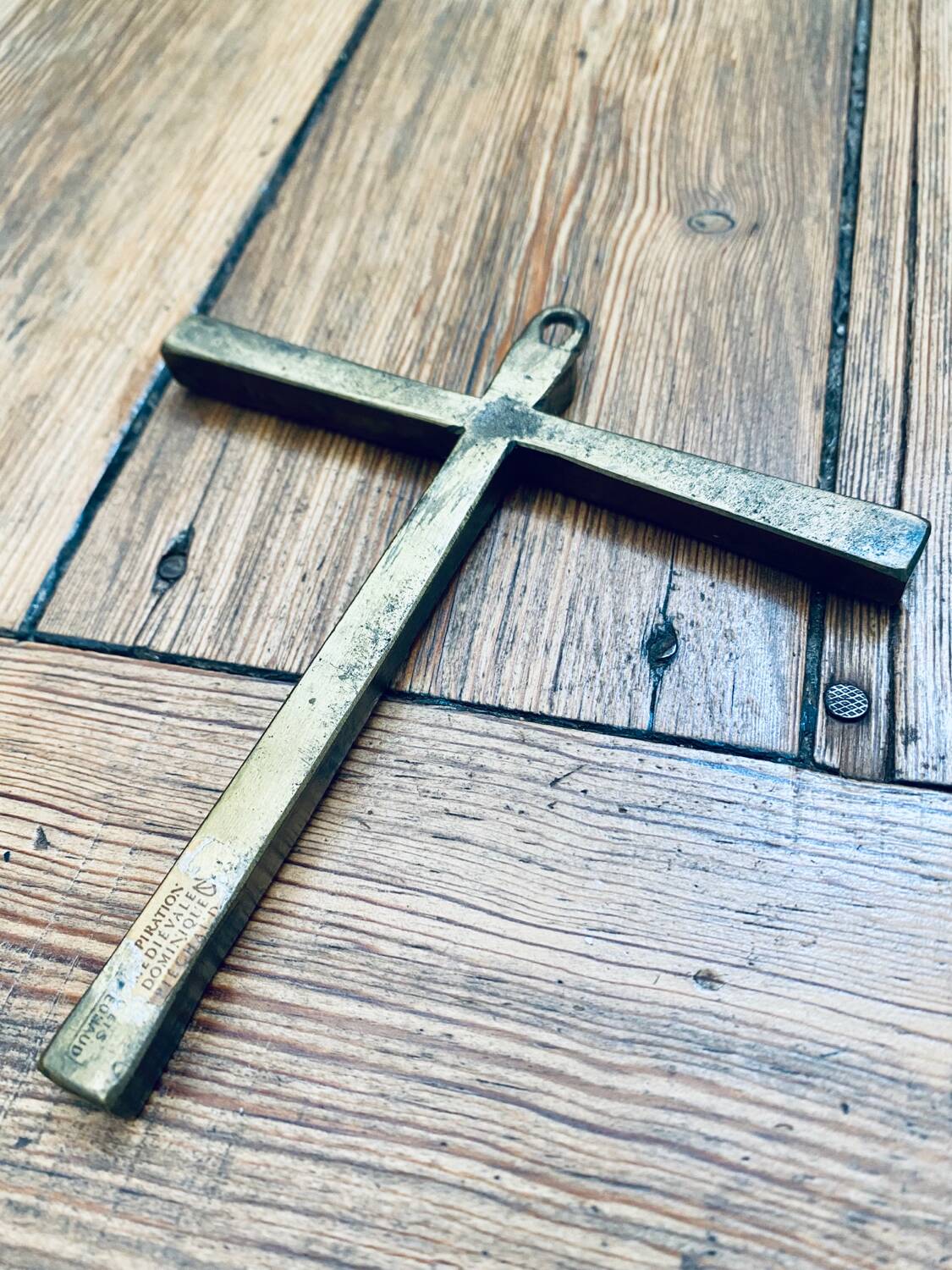 Piéchaud enameled bronze wall cross.