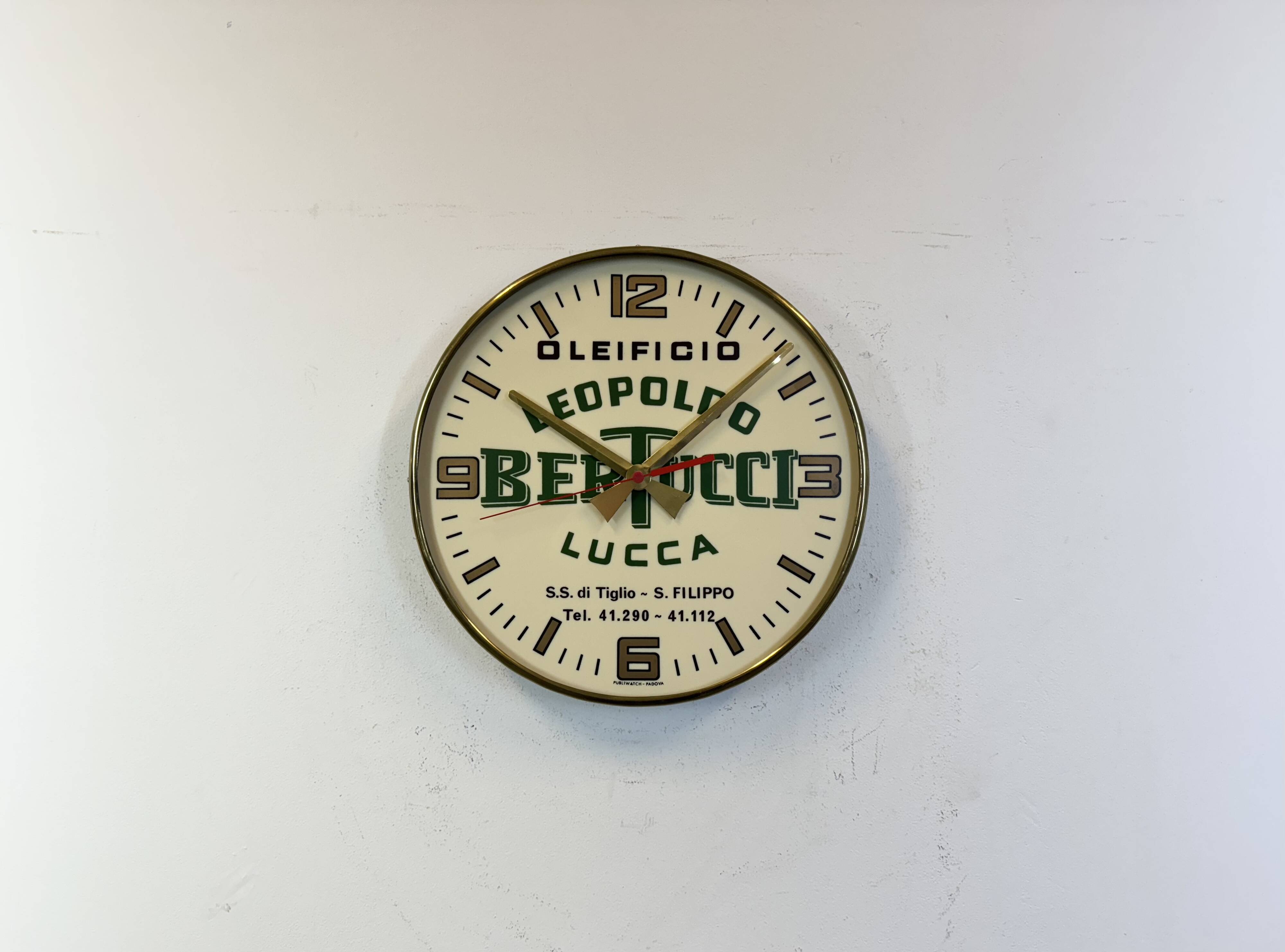Vintage italian advertising wall clock, 1970s