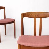 Pair of Bramin Teak Dining Chairs – Denmark 1960s – Pink Upholstery