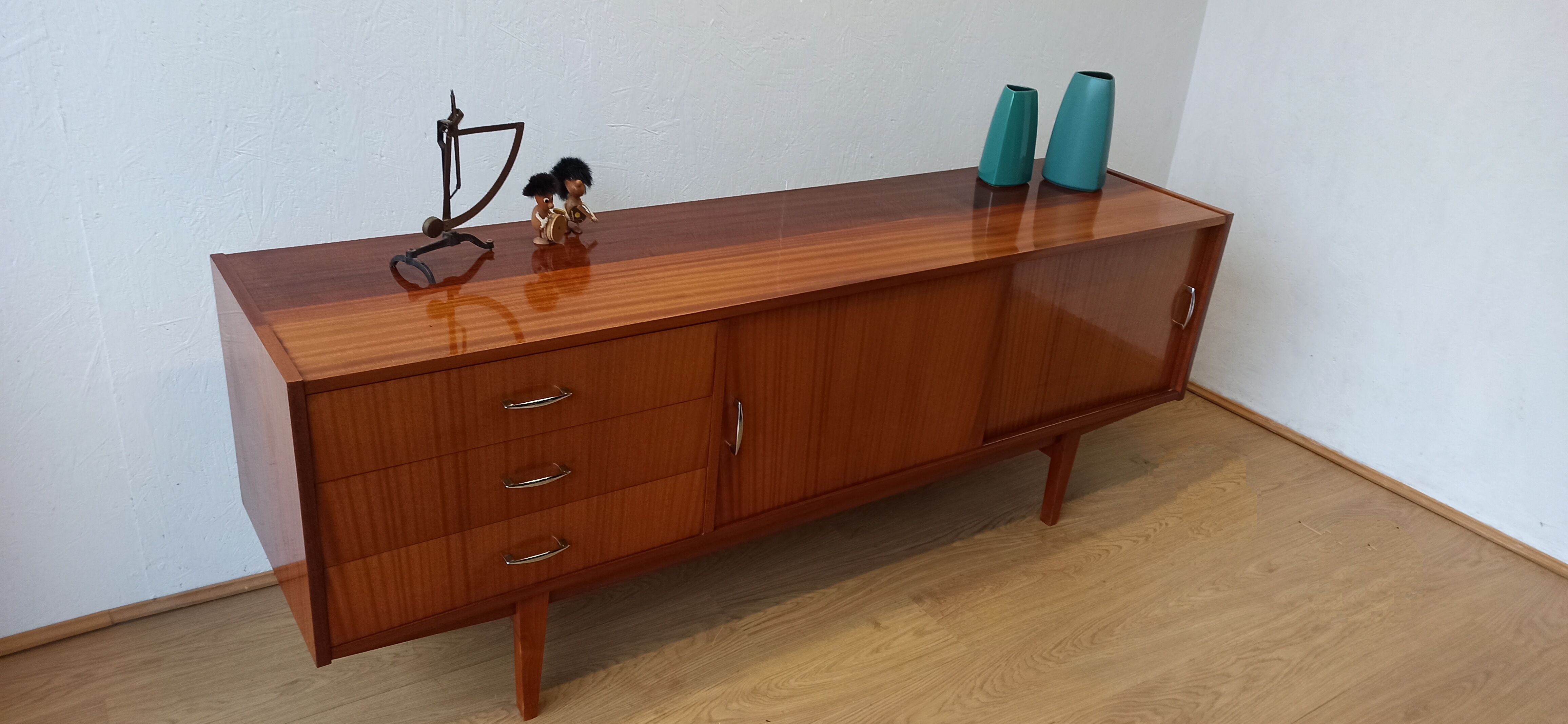 Modernist long sideboard of the 1970s