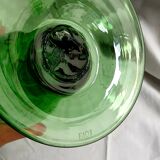 Apple green bubble glass vase signed biot