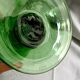 Apple green bubble glass vase signed biot