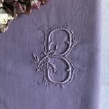 Old linen and cotton sheet tinted in lilac