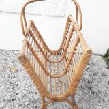 Porte-revues en rotin (année 70)
