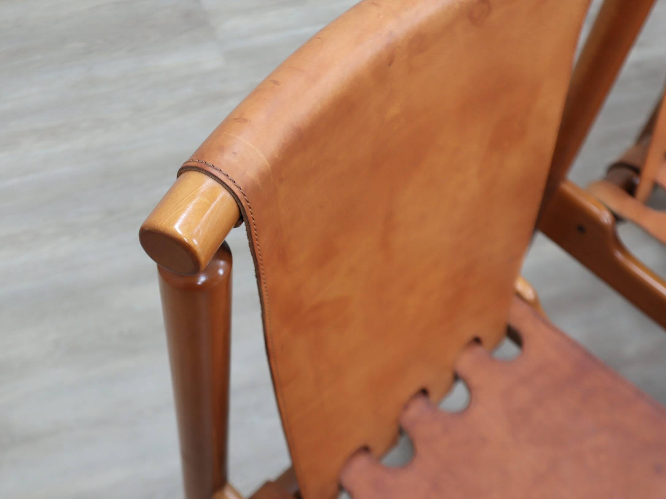 Set of 4 Ilmari Tapiovaara for La Permanente walnut & leather chairs 1960s