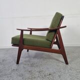 Pair of Scandinavian armchairs in afromosia, 60s