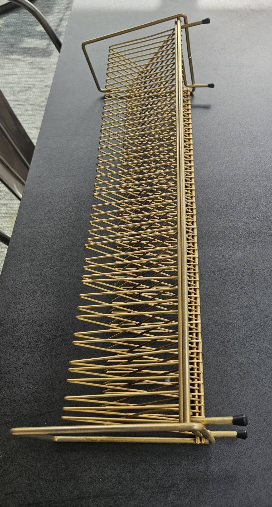 Golden metal vinyl holder: Vintage 60's