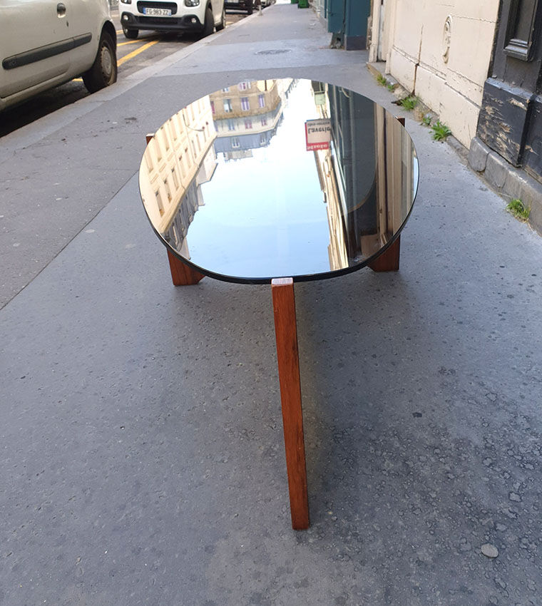 Oval coffee table, Hugues Poignant 60