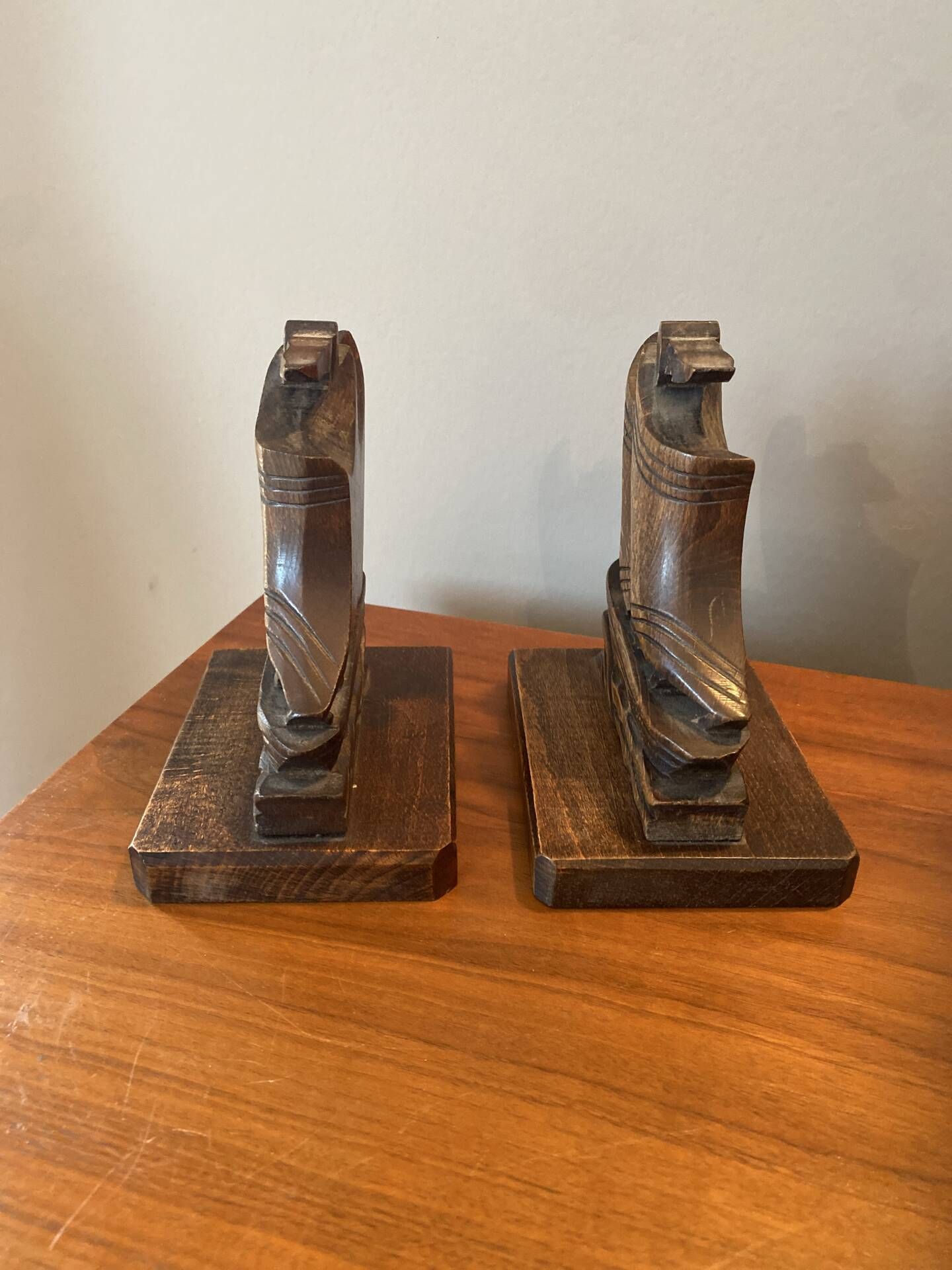 Paire de serres livres bateau art deco