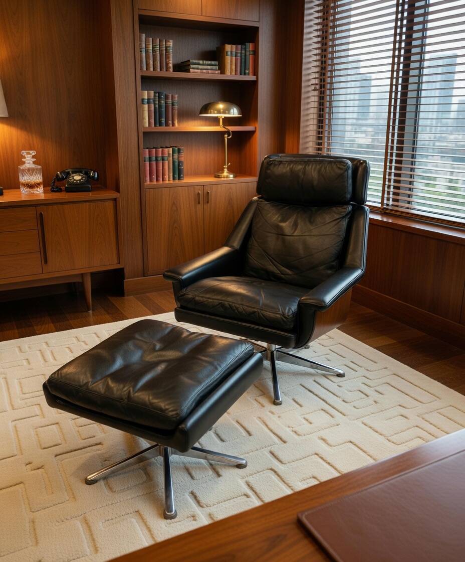 Danish Swivel Armchair Model 802 by Werner Langenfeld for Esa, 1970s