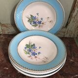 Assiettes bleues creuses porcelaine