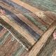 6x9 Gray & Green Striped Pattern Kilim Rug, 176x262Cm