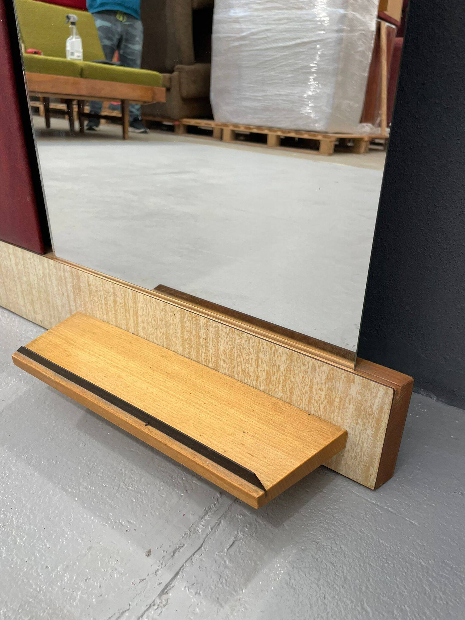 Vintage Wall-Mounted Hallway Panel with Hooks, Mirror & Shelf, 1960s