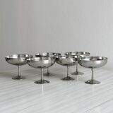 6 large stainless steel bowls on feet Letang Remy