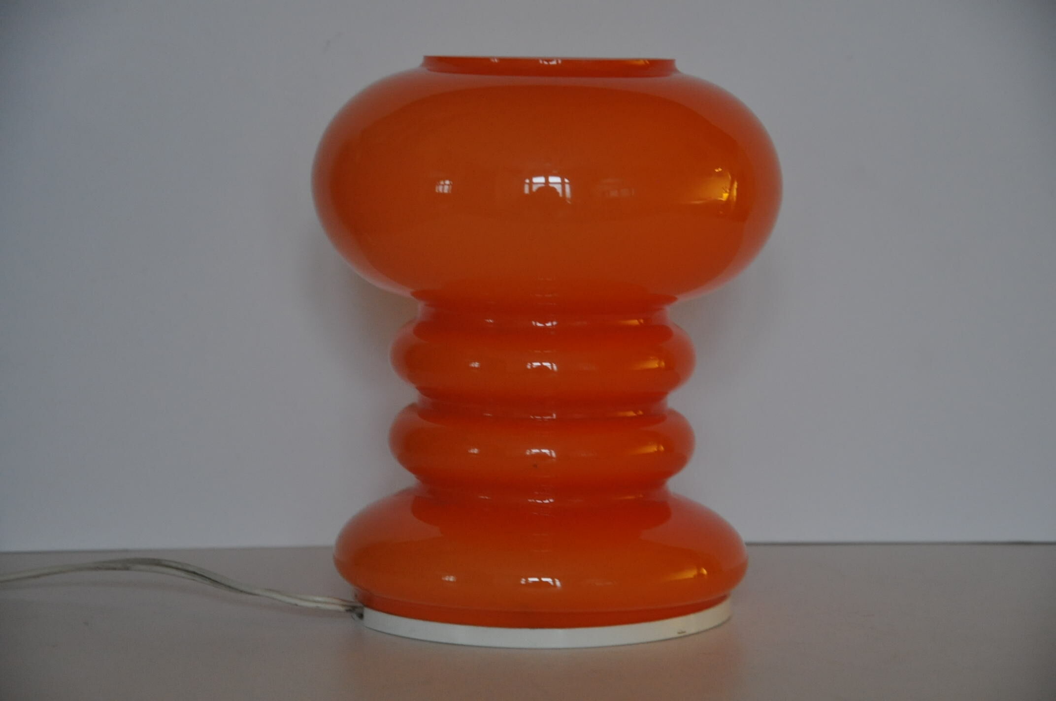 Orange glass table lamp, 1970