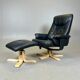 Swivel Reclining Armchair with Matching Footstool — Adjustable Comfort