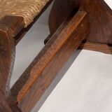Antique monastry wicker stool or hocker