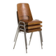 Set of 3 Jomain Baumann chairs, seat in imitation cognac leather, circa 1960
