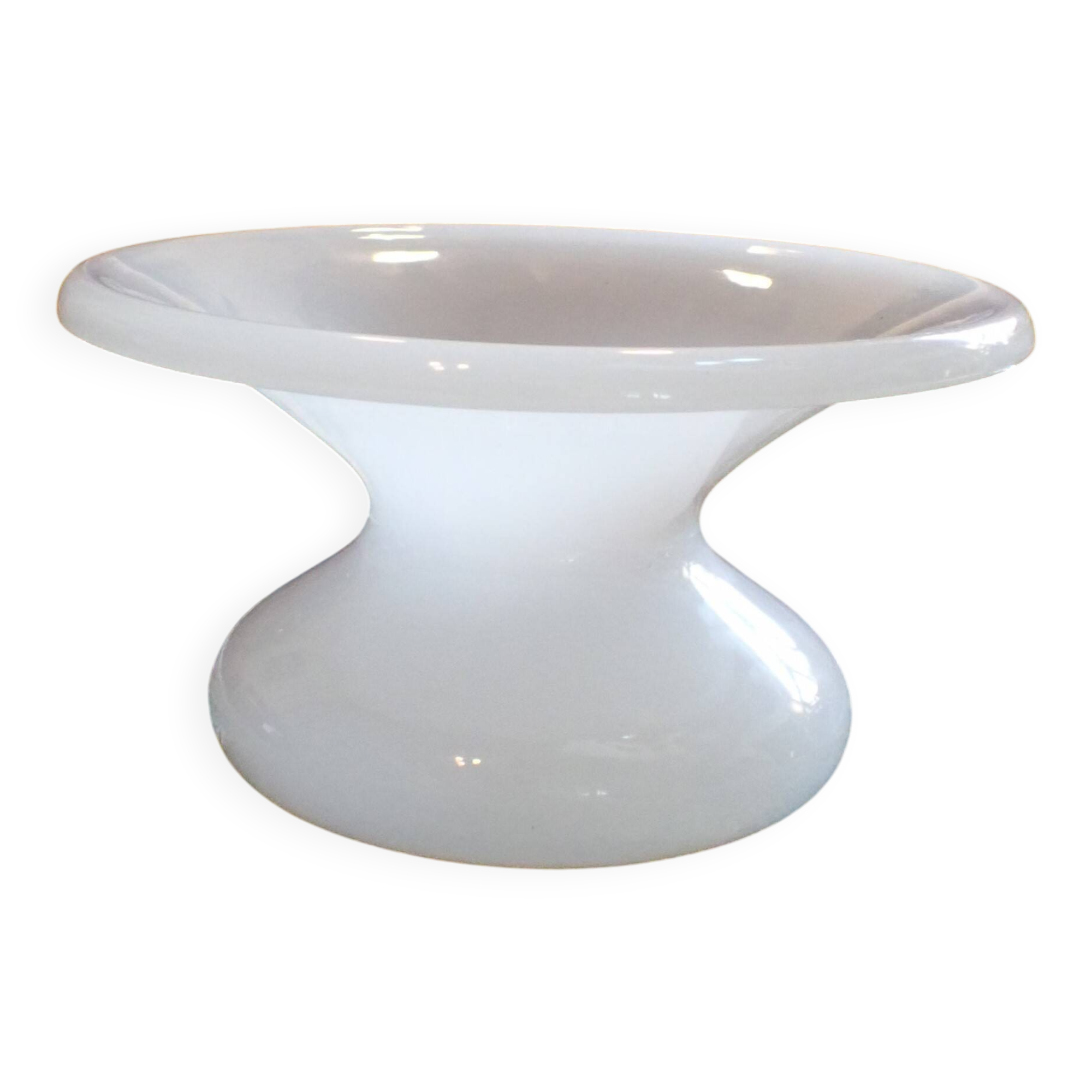 White opaline vase - late 19th or early 20th century