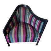 Fauteuil Cabriolet Roche Bobois « Profil » — Velours à Rayures Multico
