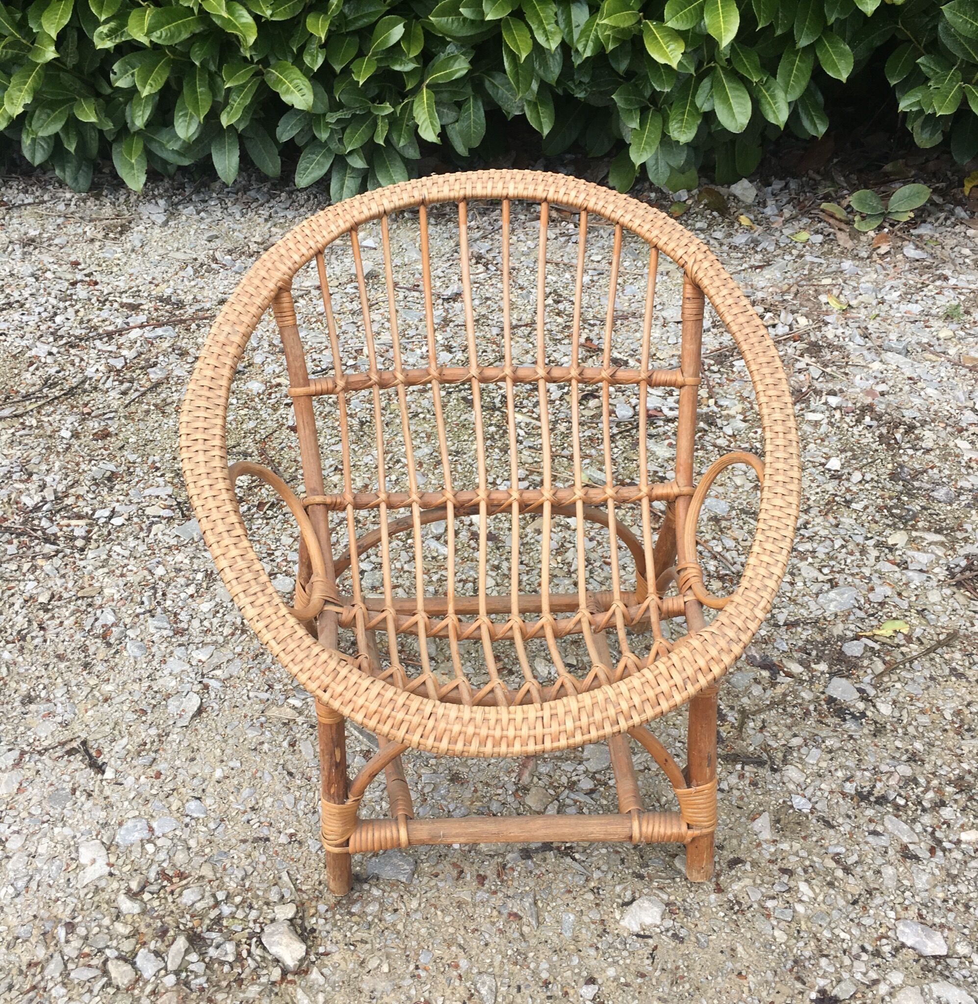 Child rattan wicker armhair