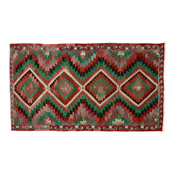 Anatolian handmade kilim rug 330 cm x 192 cm