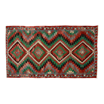 Anatolian handmade kilim rug 330 cm x 192 cm