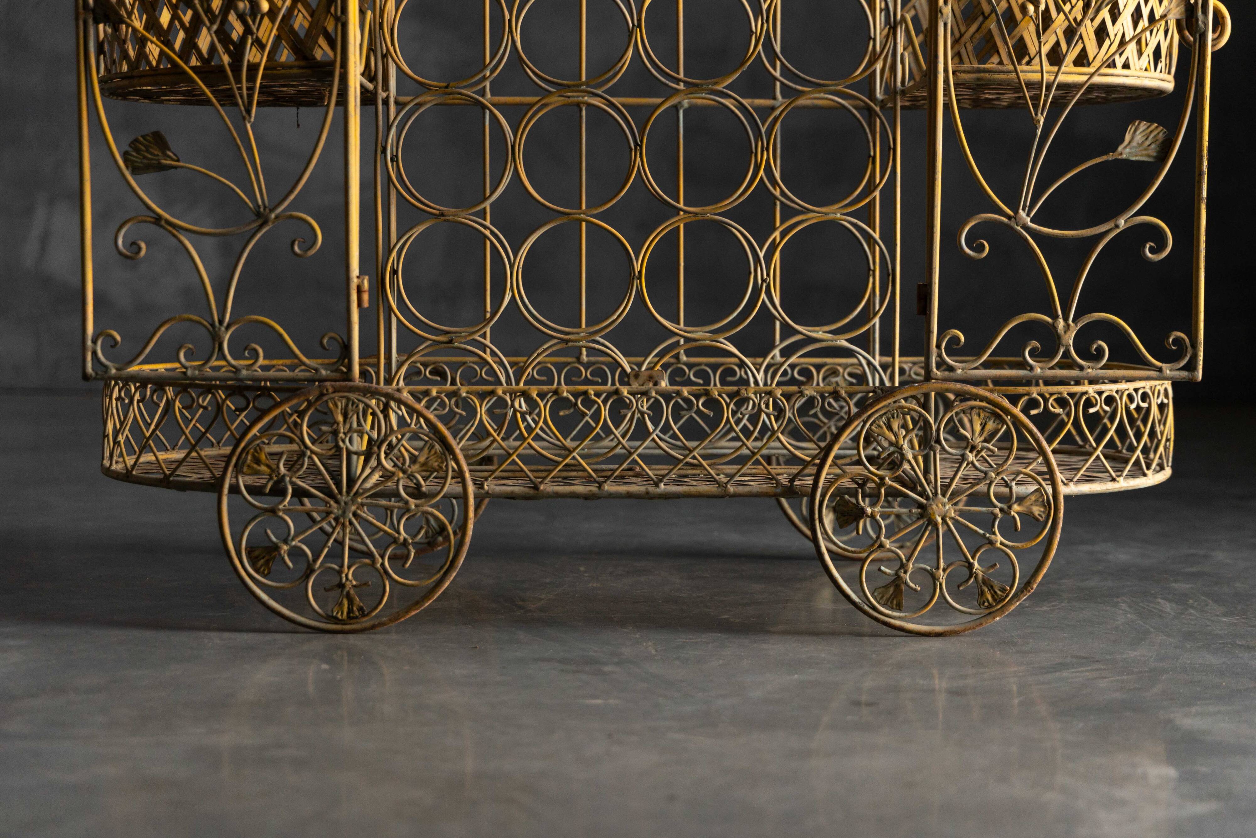 Antique cast iron serving trolley, France, early 20th century