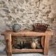 Rustic old workbench, carpenter's bench, console, washbasin unit, around 1900.