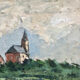 1940s Belgian oil painting on canvas